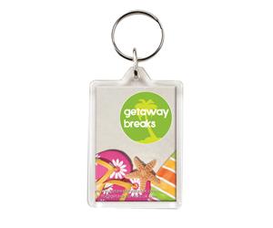 Printed clear view acrylic keyrings