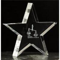 Optical crystal star 130mm high in a satin lined box 