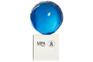 80Mm Blue Globe On A 60Mm Cube Base