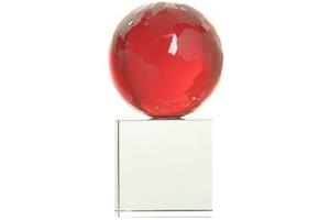 80Mm Red Globe On A 60Mm Cube