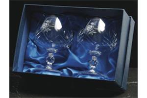Pair of Brandy Glasses (BB1) in a satin lined box 