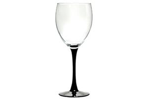 Large black stemmed red wine glass