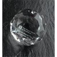 Optical Crystal 50mm facetted sphere in a satin lined box
