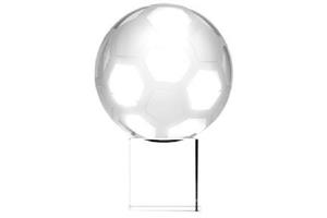 Crystal 80Mm Football On A Clear Base Supplied In A Satin Box