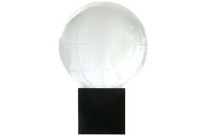 Crystal 100Mm Globe On A Black Base