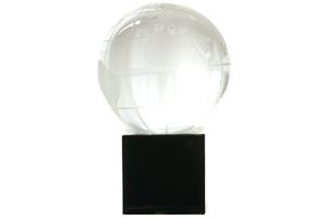 Crystal 50Mm Globe On A Black Base