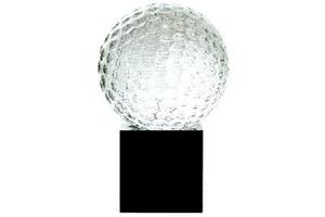 Crystal 50Mm Golf Ball On A Black Base Supplied In Sati