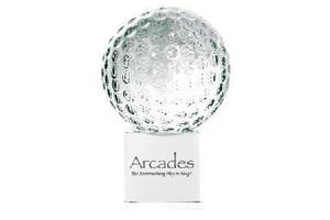 Crystal 60Mm Golf Ball On A Clear Base Supplied In Satin Box