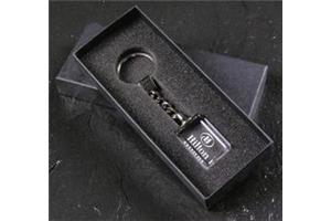 Optical Crystal Key Ring 30x20x12mm in a satin lined box