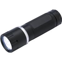 Steel torch with 9 LED lights.