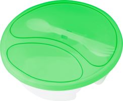 Plastic round salad box. 