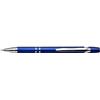 Plastic retractable ballpen with blue ink.