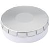 Plastic container with lid made of tin,  12 gr of sugar free mints. 