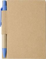 Cardboard notebook with ballpen