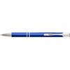 Aluminium ballpen with blue ink.