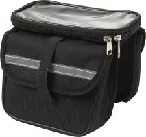 Bicycle bag with reflective strip.