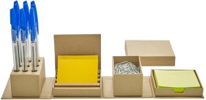 Cardboard stationery cube. 