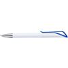 Plastic ballpen with blue ink.