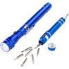 Aluminium telescopic torch and screwdriver.