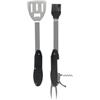 Multi-functional stainless steel BBQ tool.
