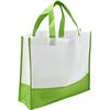 Non-woven shopping bag with coloured trim.