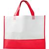 Non-woven shopping bag with coloured trim.