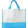 Non-woven shopping bag with coloured trim.