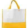 Non-woven shopping bag with coloured trim.