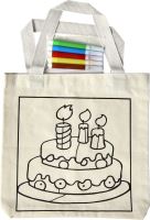 Cotton bag supplied with 5 felt tip pens.