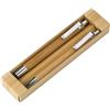 Bamboo pen set in a cardboard box with sleeve.