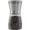Steel and glass salt and pepper mills.