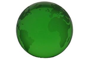 Green tint optical crystal 80mm diameter globe