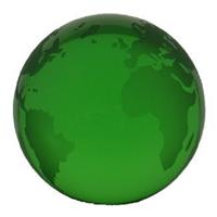 Green tint optical crystal 80mm diameter globe