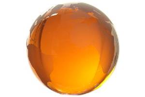 Orange Tint Optical Crystal 80Mm Diameter Globe