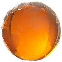 Orange Tint Optical Crystal 80Mm Diameter Globe