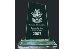 Jade Green Medium Peak Trophy 170mm high in a satin box