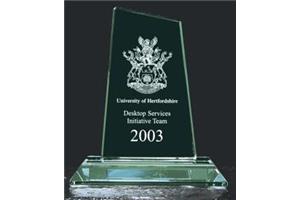 Jade Green Small Peak Trophy 130mm high in a satin lined box