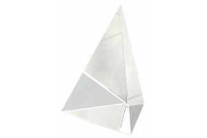 Three sided crystal pyramid 80mm high supplied in a sat