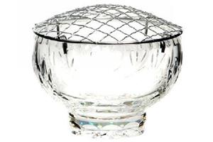 Large Cut Crystal Rose Bowl