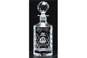 Cut Round Crystal Decanter 250mm high in satin lined box