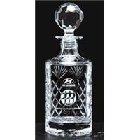 Cut Round Crystal Decanter 250mm high in satin lined box