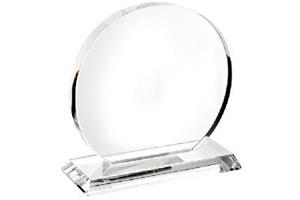 Optical Crystal Trophy Circle 145Mm High In A Satin Lin