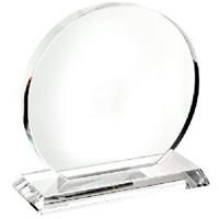 Optical Crystal Trophy Circle 145Mm High In A Satin Lin