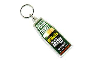 Bottle Shaped Clear View Plastic Key Ring