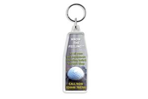 Golf Shaped Clear View Plastic Key ring