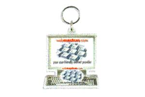 PC Shaped Clear View Plastic Key Ring