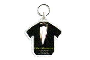 T-Shirt Shaped Clear View Plastic Key Ring