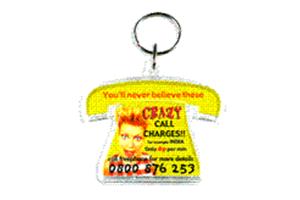 Telephone Shaped Clear View Plastic Key Ring