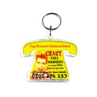Telephone Shaped Clear View Plastic Key Ring